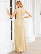 Spaghetti Strap Bridesmaid Dresses V-Neck Long A-Line Formal Prom Gowns 28063