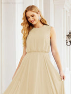 Sleeveless Long Bridesmaid Dress A line Formal Evening Prom Gown 28025