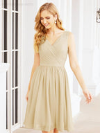 Homecoming Dresses Knee Length Skirt V Back 28062