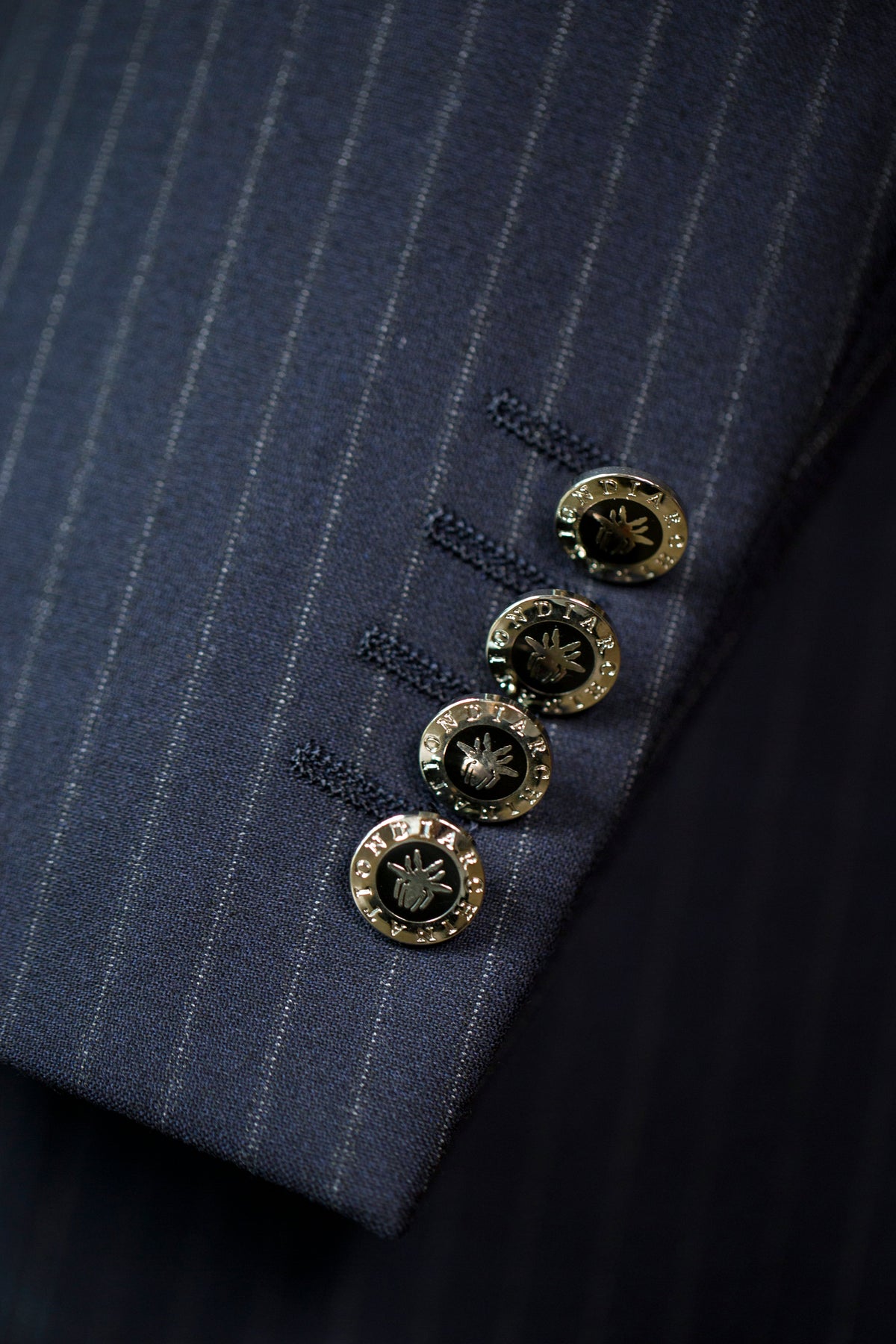 Double Breasted Pinstripe Wool Suit For Formal Groom And Business