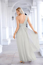 Ladies Chiffon One Shoulder Bridesmaid Evening Dress Wedding Party Evening Dress 28133