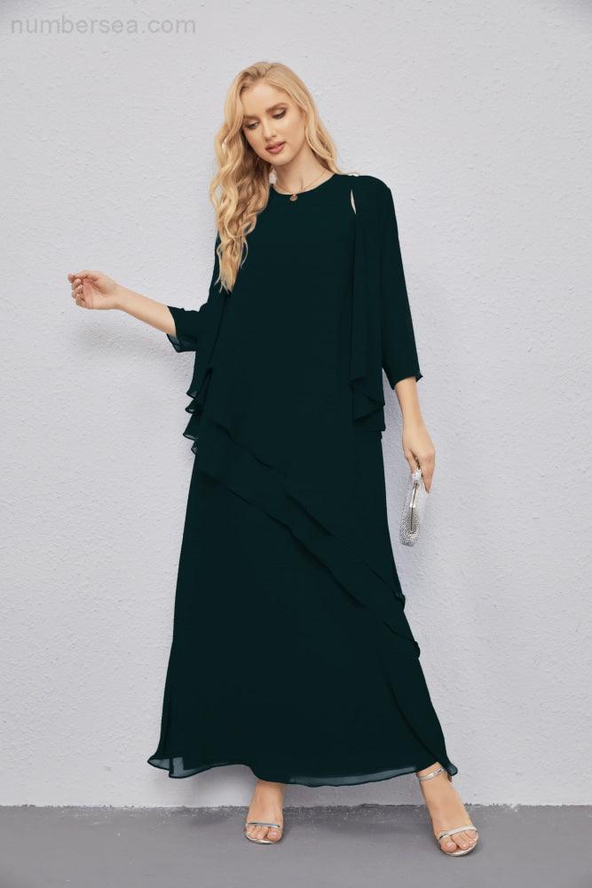 Abito da Sposa Madre con Cardigan Leggero Aperto Davanti Abito da Cerimonia Elegante 28081