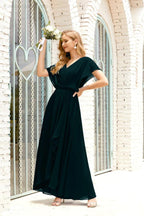 Mother of The Bride Dresses Plus Size V-Neck Floor Length Formal Prom Dress for Wedding Guest 28020