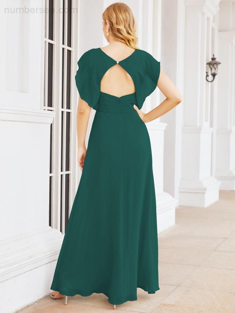 Bridesmaid Dresses Cape Formal Prom Dress Open Back Gowns for Mother of The Bride 28058