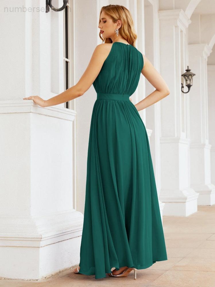 Vestido de Dama de Honra Numbersea com Alças, Cintura Império, Vestido Formal de Noite para Mãe da Noiva 28030