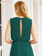 Sleeveless Long Bridesmaid Dress A line Formal Evening Prom Gown 28025