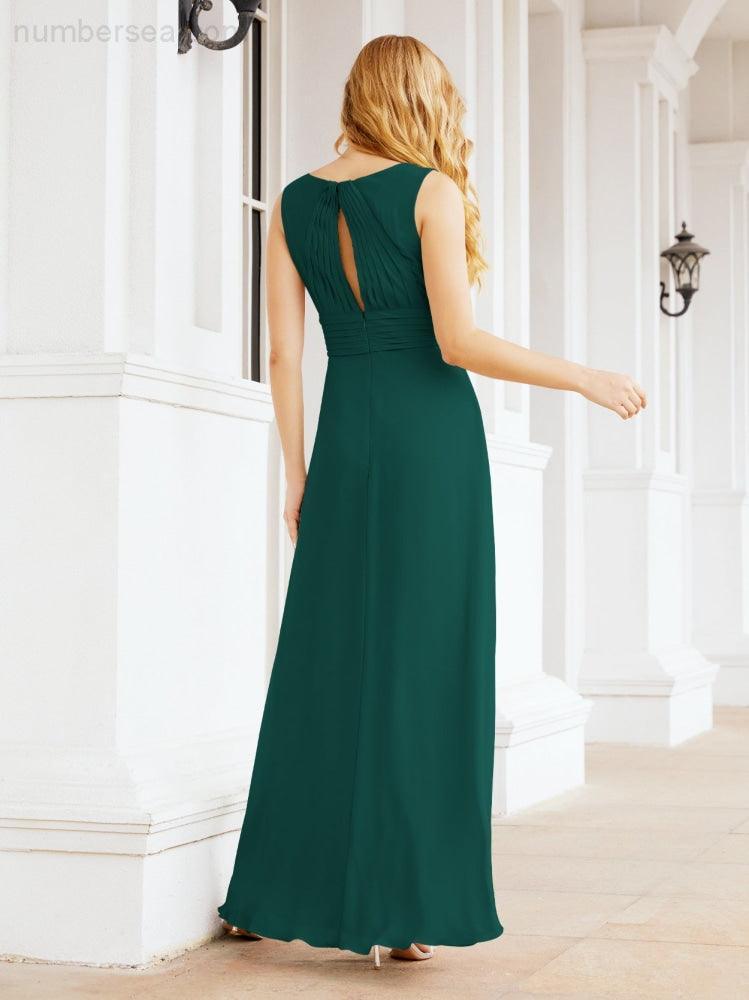Formelles Ballkleid Elegantes ärmelloses Brautjungfernkleid mit V-Ausschnitt für Hochzeitsfeier 28037