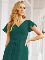 Vestidos de Baile Formais Numbersea para Mãe da Noiva com Mangas de Renda Vestido de Dama de Honra 28047