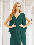 Bridesmaid Dresses with Split for Wedding Party Flutter Sleeves 28045