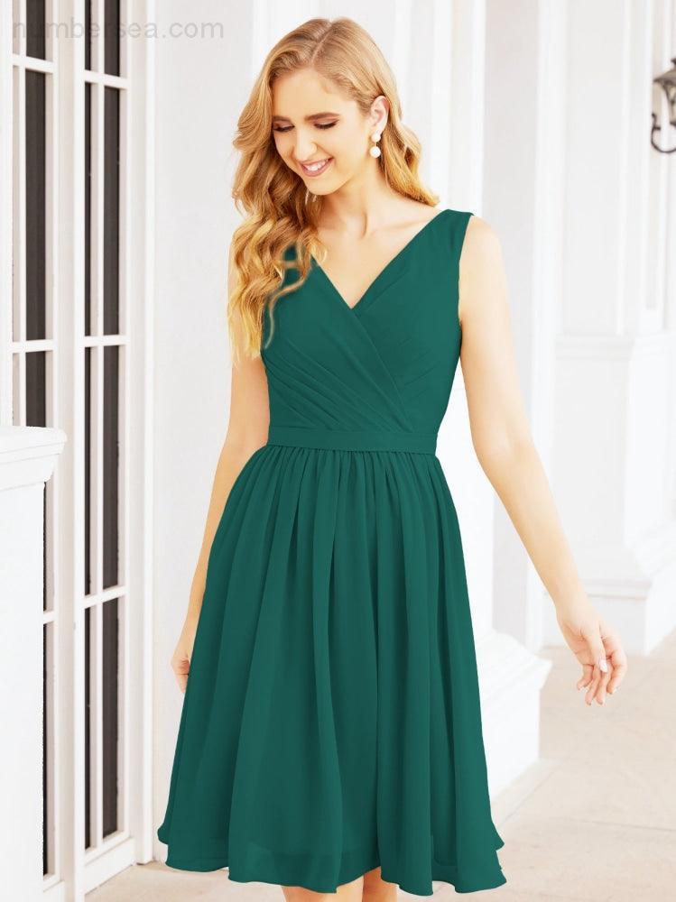 Homecoming Dresses Knee Length Skirt V Back 28062