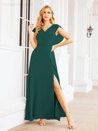 Bridesmaid Dresses Cape Formal Prom Dress Open Back Gowns for Mother of The Bride 28058