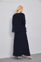 Abito da Sposa Madre con Cardigan Leggero Aperto Davanti Abito da Cerimonia Elegante 28081