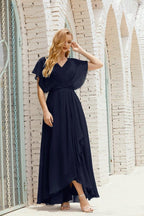 Mother of The Bride Dresses Plus Size V-Neck Floor Length Formal Prom Dress for Wedding Guest 28020