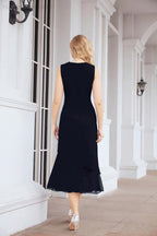 Vestido de fiesta formal de dos piezas en línea A para madre de la novia Numbersea 28072