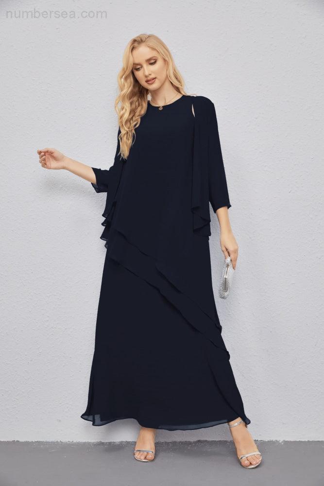 Abito da Sposa Madre con Cardigan Leggero Aperto Davanti Abito da Cerimonia Elegante 28081