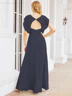 Bridesmaid Dresses Cape Formal Prom Dress Open Back Gowns for Mother of The Bride 28058