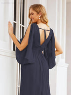 Bridesmaid Dresses with Split for Wedding Party Flutter Sleeves 28045