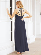 Spaghetti Strap Bridesmaid Dresses V-Neck Long A-Line Formal Prom Gowns 28063