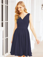 Homecoming Dresses Knee Length Skirt V Back 28062