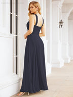Crisscross Halter Bridesmaid Dresses for Party Wedding Evening Prom Maxi Ball Gowns 28053