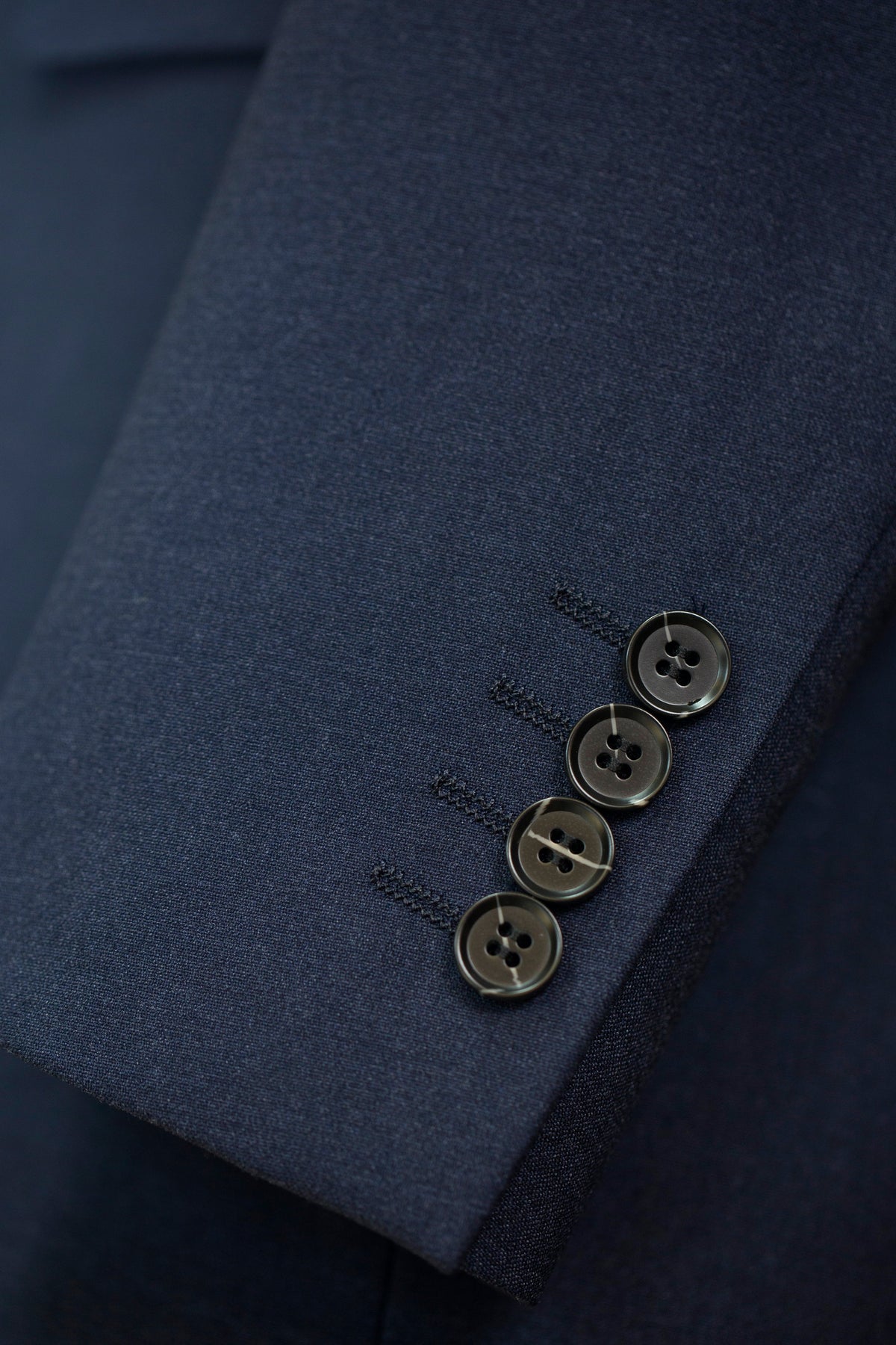 Double Breasted Navy Wool Suit With Peak Lapels For Formal Or Business
