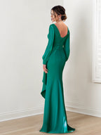 Elegant Long Sleeve Mother Of The Bride Gown In Sheath Silhouette