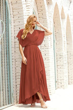 Mother of The Bride Dresses Plus Size V-Neck Floor Length Formal Prom Dress for Wedding Guest 28020