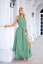 Ladies Chiffon One Shoulder Bridesmaid Evening Dress Wedding Party Evening Dress 28133