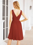 Homecoming Dresses Knee Length Skirt V Back 28062