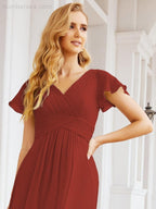 Vestidos de Baile Formais Numbersea para Mãe da Noiva com Mangas de Renda Vestido de Dama de Honra 28047