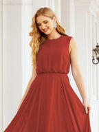 Sleeveless Long Bridesmaid Dress A line Formal Evening Prom Gown 28025