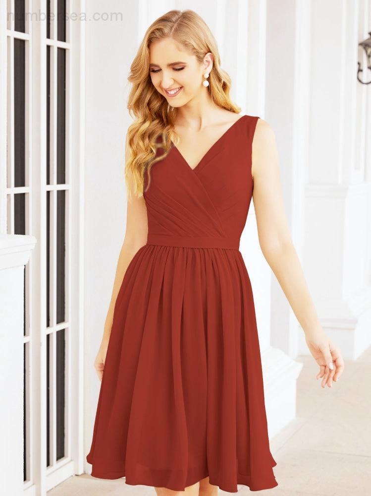Homecoming Dresses Knee Length Skirt V Back 28062