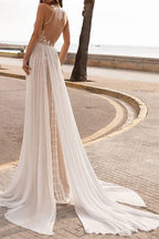 Halter Sleeveless Lace Wedding Dress Halter Neckline Bridal Gown