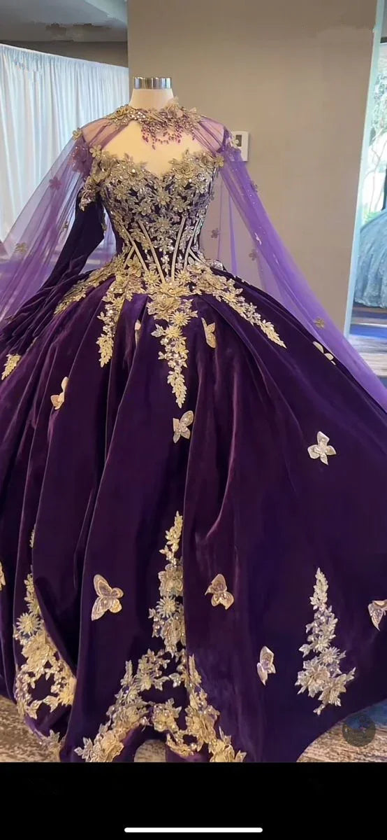Vestidos Deslumbrantes de Princesa Roxa para Quinceanera, Vestido Roxo Doce 16 Y6560