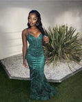 Vestido de Noite Verde Deslumbrante Sem Mangas Vestido Glam Y5907