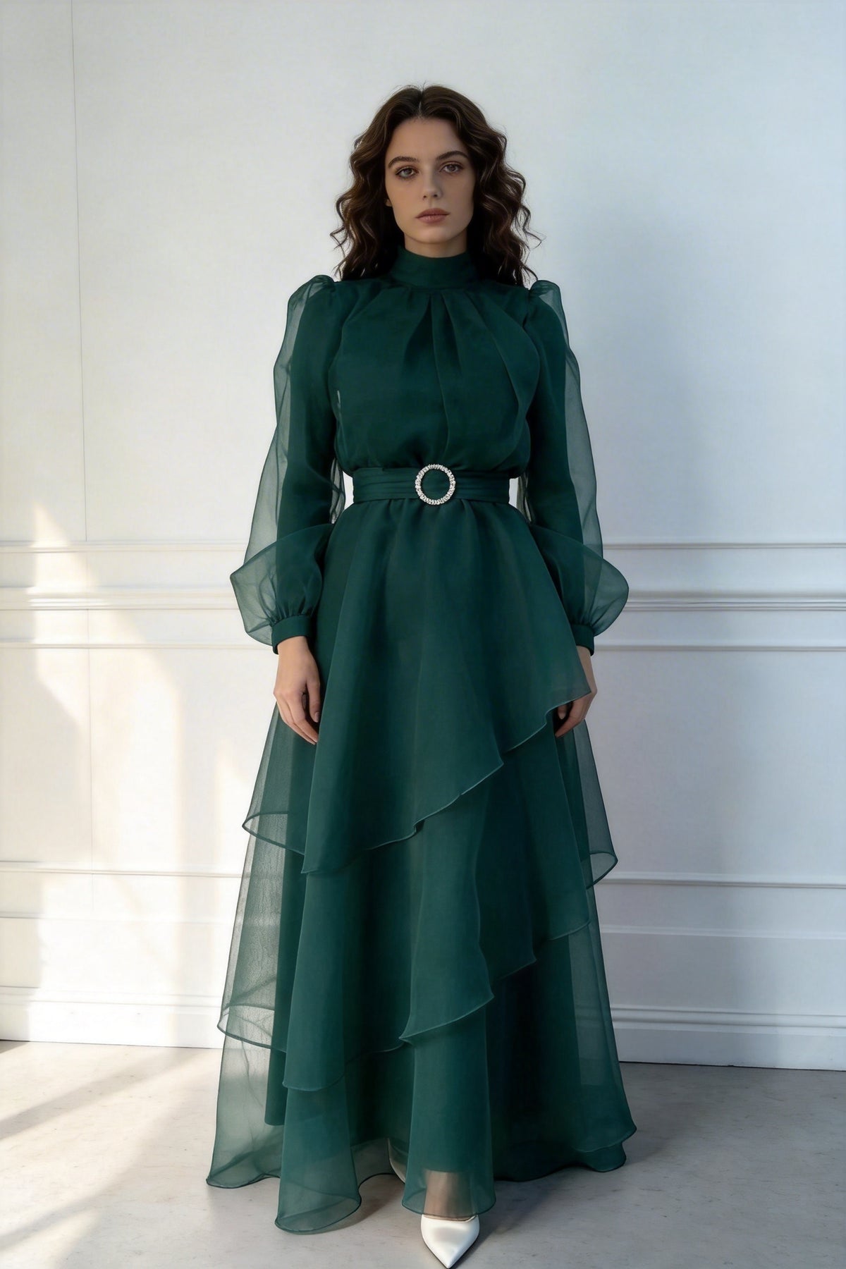 Charming A-line Long Sleeves Evening Dress Y5812