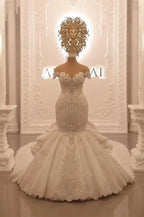 Elegant Floor Length Mermaid Wedding Dress Backless Off The Shoulder Crystals