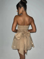 Sexy Mesh Doppelschicht Ärmelloses Kleid Frauen Reißverschluss Enge Rüschen Glänzende Mini Weibliche Elegante Party Club Abendkleid 