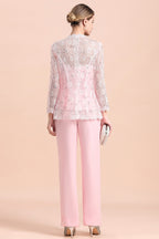 BMbridal Elegant Strapless Appliques Mother of Bride Jumpsuit with Long Sleeves Wraps