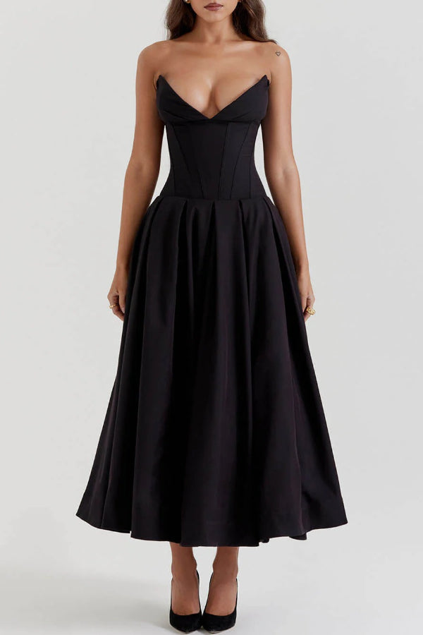 Abito midi senza spalline Milady