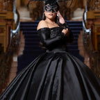 Customized Long Sleeves Black Ball Gown Quinceanera Dress 2026 Bead Two Pieces Sweet 16 Dress Birthday Party Vestidos De