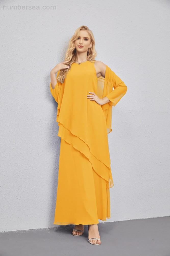 Abito da Sposa Madre con Cardigan Leggero Aperto Davanti Abito da Cerimonia Elegante 28081