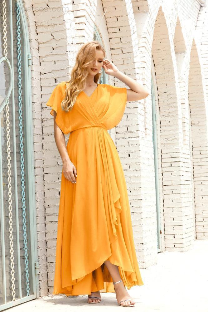 Mother of The Bride Dresses Plus Size V-Neck Floor Length Formal Prom Dress for Wedding Guest 28020