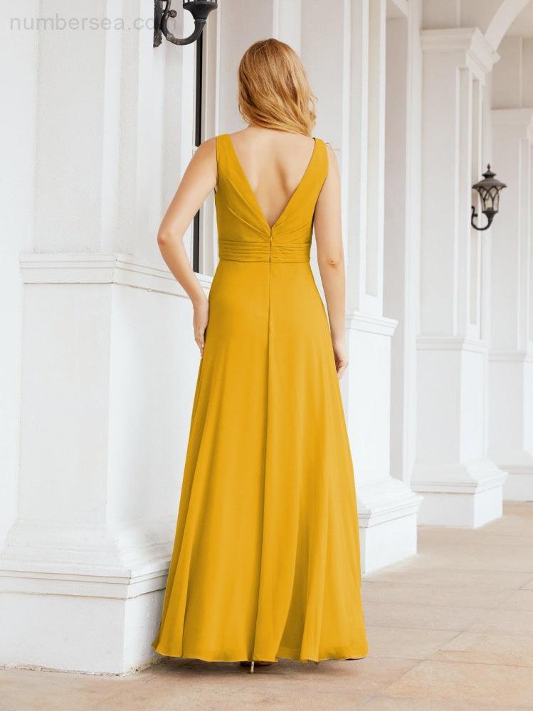 Bridesmaid Dresses for Wedding Ruffles Long Formal Prom Gowns 28039