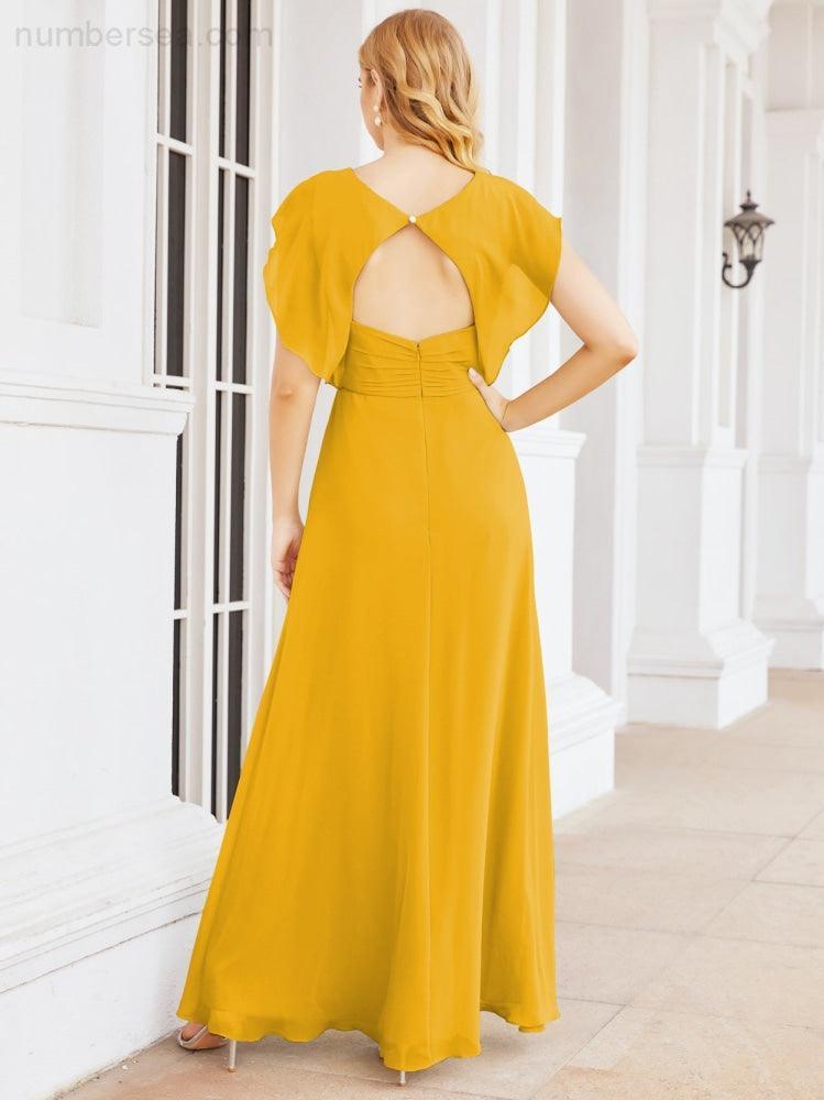 Bridesmaid Dresses Cape Formal Prom Dress Open Back Gowns for Mother of The Bride 28058