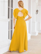 Bridesmaid Dresses Cape Formal Prom Dress Open Back Gowns for Mother of The Bride 28058