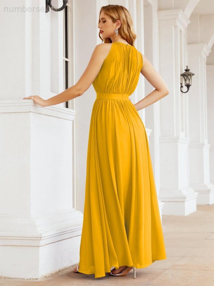Vestido de Dama de Honra Numbersea com Alças, Cintura Império, Vestido Formal de Noite para Mãe da Noiva 28030