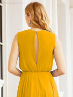 Sleeveless Long Bridesmaid Dress A line Formal Evening Prom Gown 28025