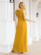 Formelles Ballkleid Elegantes ärmelloses Brautjungfernkleid mit V-Ausschnitt für Hochzeitsfeier 28037