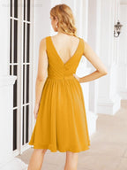 Homecoming Dresses Knee Length Skirt V Back 28062